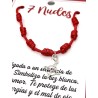 Bracelet of the 7 protection knots and Witches knot - Ruby