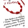 Bracelet of the 7 protection knots and Witches knot - Ruby