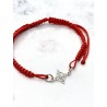 Pulsera roja de Nudo de Bruja de macramé y plata