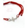 Pulsera roja de Nudo de Bruja de macramé y plata