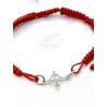 Pulsera roja de Nudo de Bruja de macramé y plata