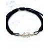 Pulsera de Cruz de Caravaca de macramé y plata