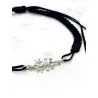 Pulsera de Cruz de Caravaca de macramé y plata