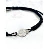 Saint Benedict Medal Bracelet in Macrame and Silver
