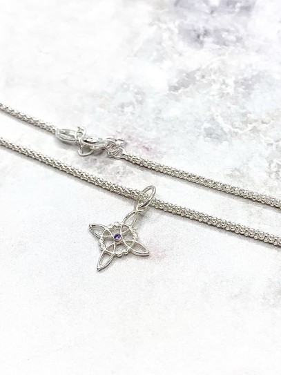 Witches Knot and Amethyst 'Bridget' anklet