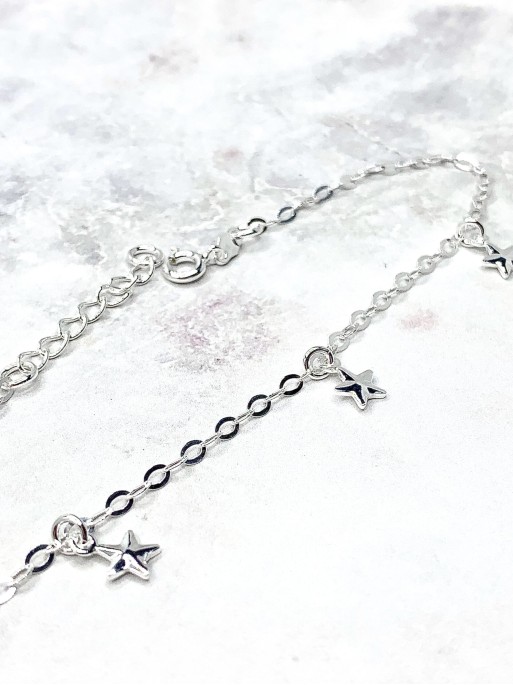 Silver 'Magic star' anklet