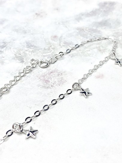 Silver 'Magic star' anklet