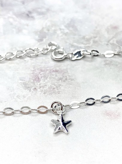 Silver 'Magic star' anklet