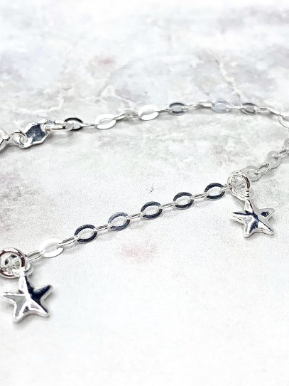 Silver 'Magic star' anklet