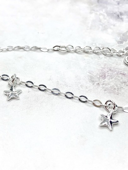 Silver 'Magic star' anklet