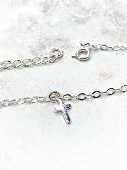 Tobillera Cruces de protección de plata