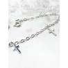 Tobillera Cruces de protección de plata