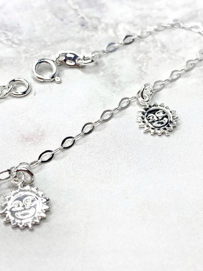 Silver 'Summer' anklet