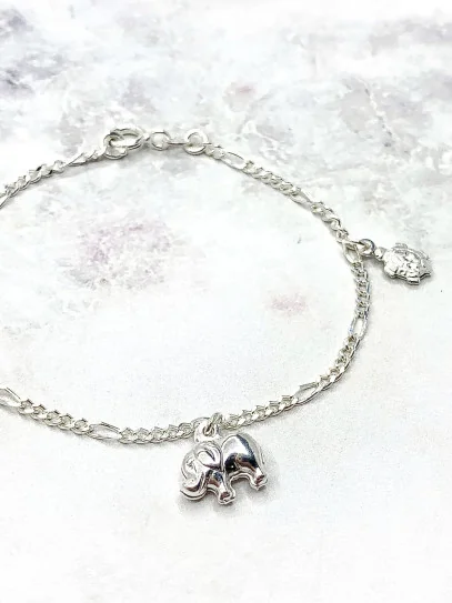 Pulsera Elefante de la suerte de plata