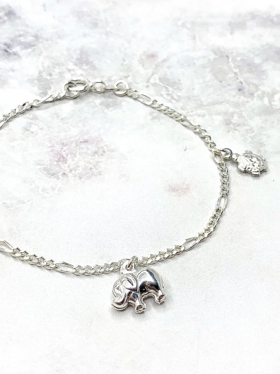 Polsera Elefant de la sort de plata