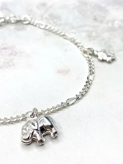 Pulsera Elefante de la suerte de plata