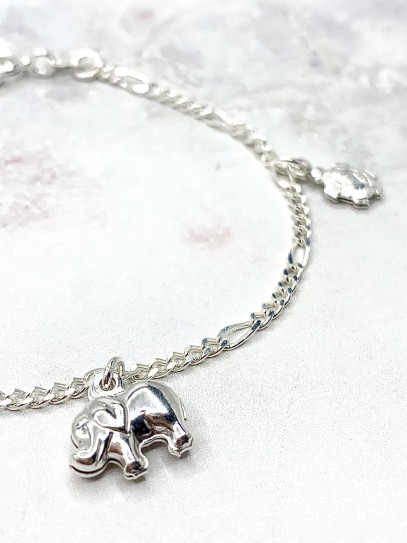 Polsera Elefant de la sort de plata