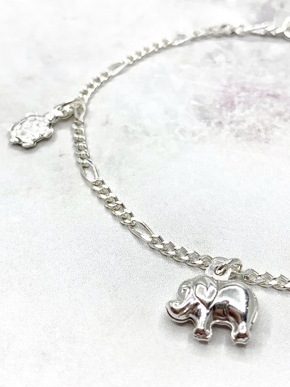 Polsera Elefant de la sort de plata