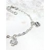 Pulsera Trébol de 4 hojas de la suerte de plata