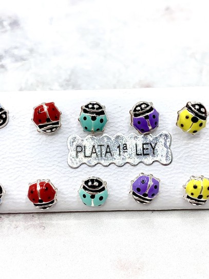 Ladybug Earrings with Screw Closure