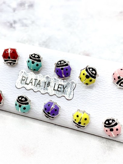 Ladybug Earrings with Screw Closure