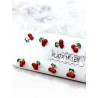 Cherry Earrings with Silver Screw Closure
