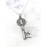 Saint Benedict Medal Key Necklace in Silver
