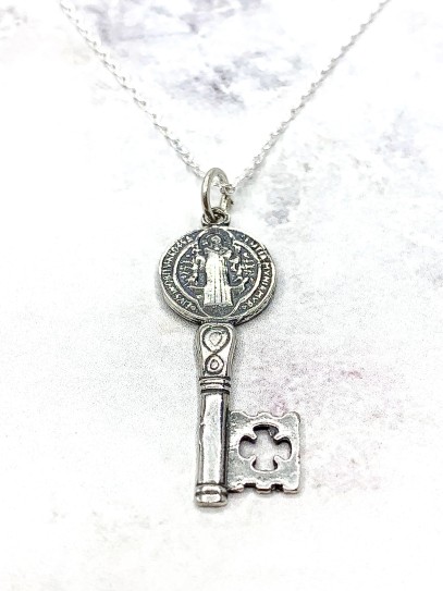 Collaret Clau de Medalla de Sant Benet de plata