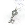 Saint Benedict Medal Key Necklace in Silver