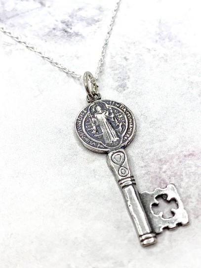 Collaret Clau de Medalla de Sant Benet de plata