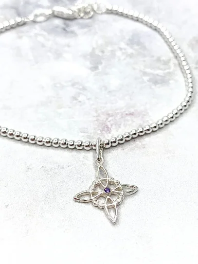 Witches Knot 'Bridget' Bracelet with Amethyst