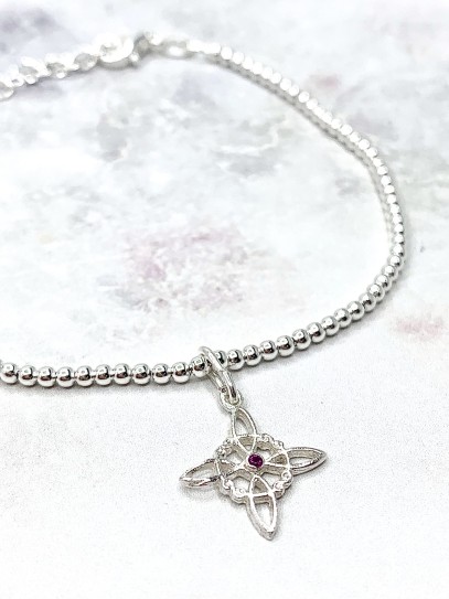 Witches Knot 'Bridget' Bracelet with Ruby