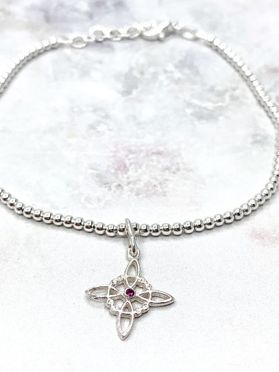 Witches Knot 'Bridget' Bracelet with Ruby