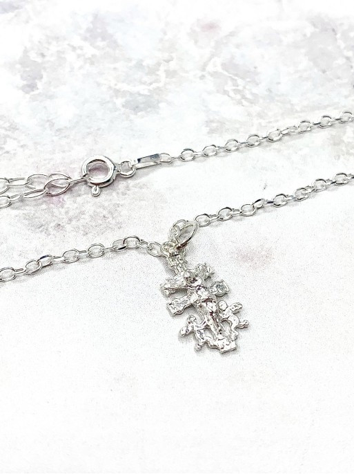 Silver Caravaca Cross Anklet - Powerful Talisman
