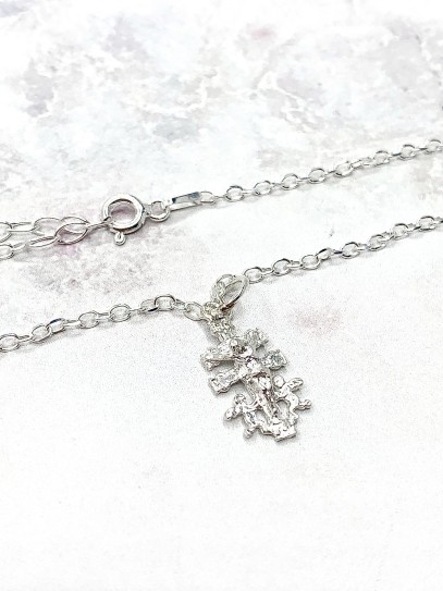 Silver Caravaca Cross Anklet - Powerful Talisman