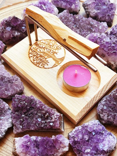 Lignum vitae burner support and wooden - Tree of Life