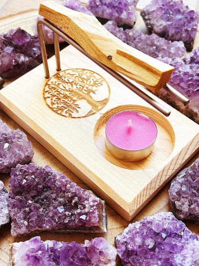 Lignum vitae burner support and wooden - Tree of Life