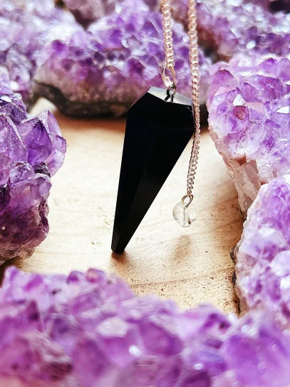 Pèndol curatiu de Reiki de Turmalina negra - Protecció