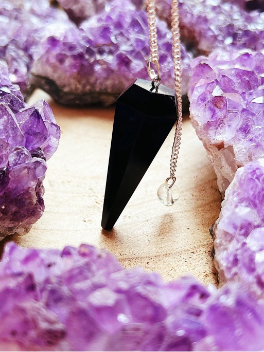 Péndulo curativo de Reiki de Turmalina negra - Protección