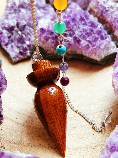 Pèndol curatiu de Reiki de fusta dels 7 Xacres - Equilibri