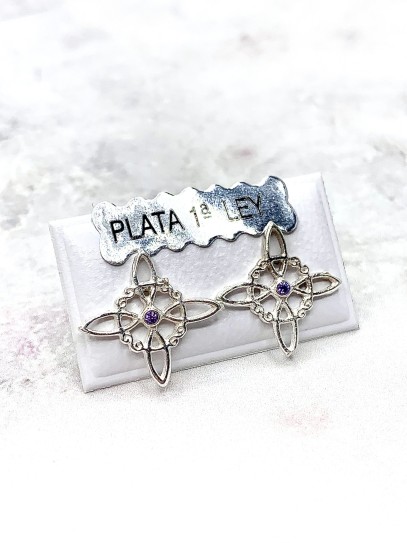 Witches Knot and Amethyst 'Bridget' earrings