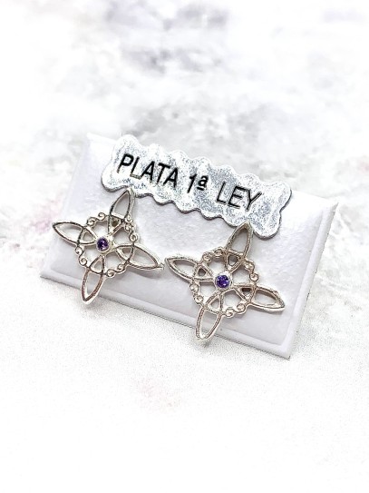 Witches Knot and Amethyst 'Bridget' earrings