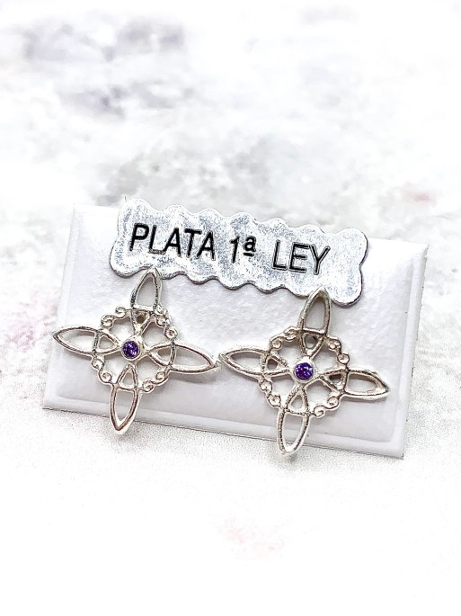 Witches Knot and Amethyst 'Bridget' earrings