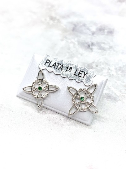 Witches Knot and Emerald 'Bridget' earrings