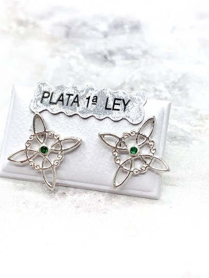 Witches Knot and Emerald 'Bridget' earrings