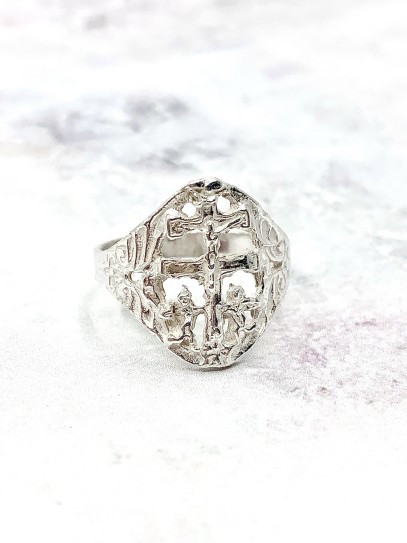 Anillo Cruz de Caravaca de plata