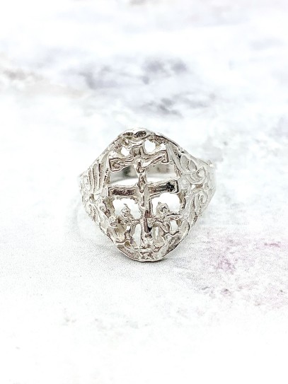 Anillo Cruz de Caravaca de plata