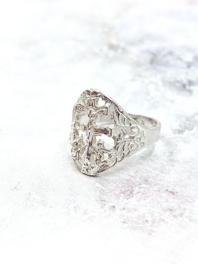 Anillo Cruz de Caravaca de plata
