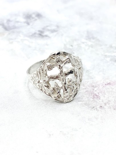 Anillo Cruz de Caravaca de plata