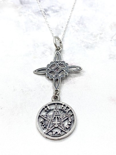 Witches Knot and Tetragrammaton 'Aristide' necklace - Double Protection